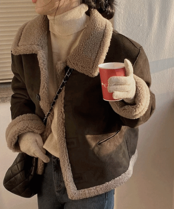[2월 초 입고] 초코 스웨이드 양털 무스탕 자켓 3color