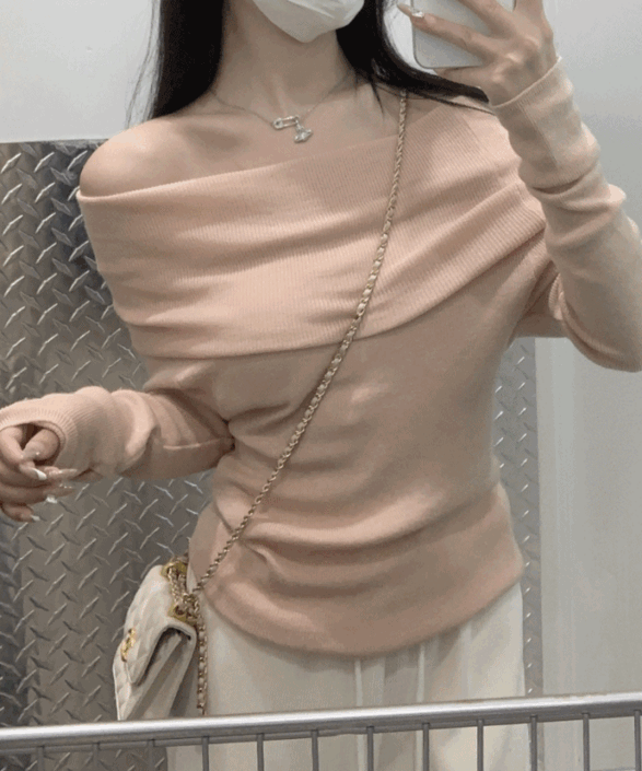 [러블리!] 폭닥 오프숄더 니트 긴팔 스웨터 2color