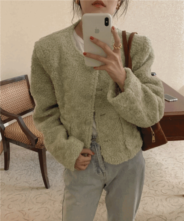 [색감예쁨/소장추천] 도톰 양털 노카라 루즈핏 울 자켓 코트 2color